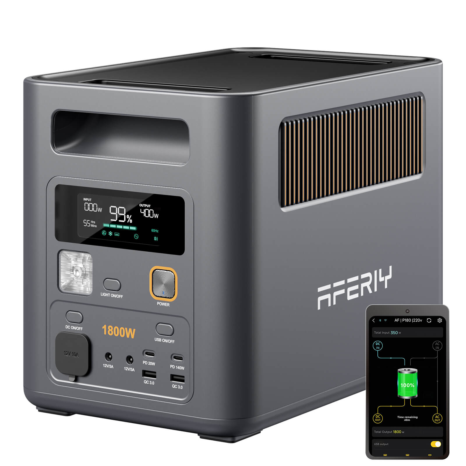 AFERIY Nomad1800 Pro Estación de Alimentación Portátil 1800W 1024Wh - Imagen 2